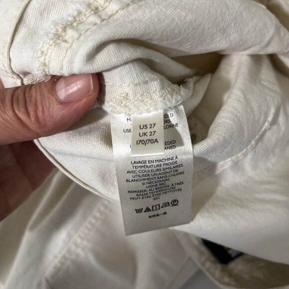 Anthropologie Maeve Cream-Coloured Utility Pants Womens Size 27 Cotton Casual - Picture 11 of 16